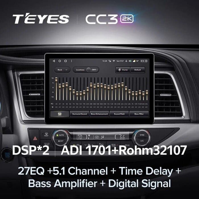 Штатная магнитола Teyes CC3 2K 4/64 Toyota Highlander 3 XU50 (2013-2018) (13&quot;)