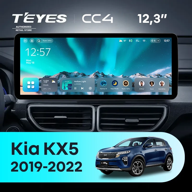 Штатная магнитола Teyes CC4 12.3" 8/128 Kia KX5 (2019-2022)