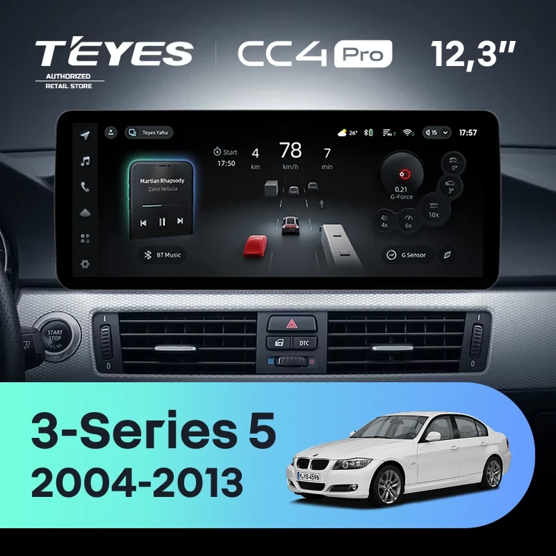 Штатная магнитола Teyes CC4 Pro 12.3" 12/256 BMW 3-Series 5 E90 E92 E93 E91 (CCC) (2004-2013) Universal