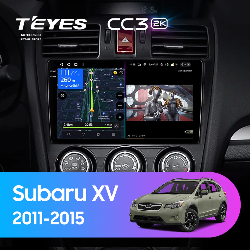 Штатная магнитола Teyes CC3 2K 4/32 Subaru XV (2011-2015) Тип-B