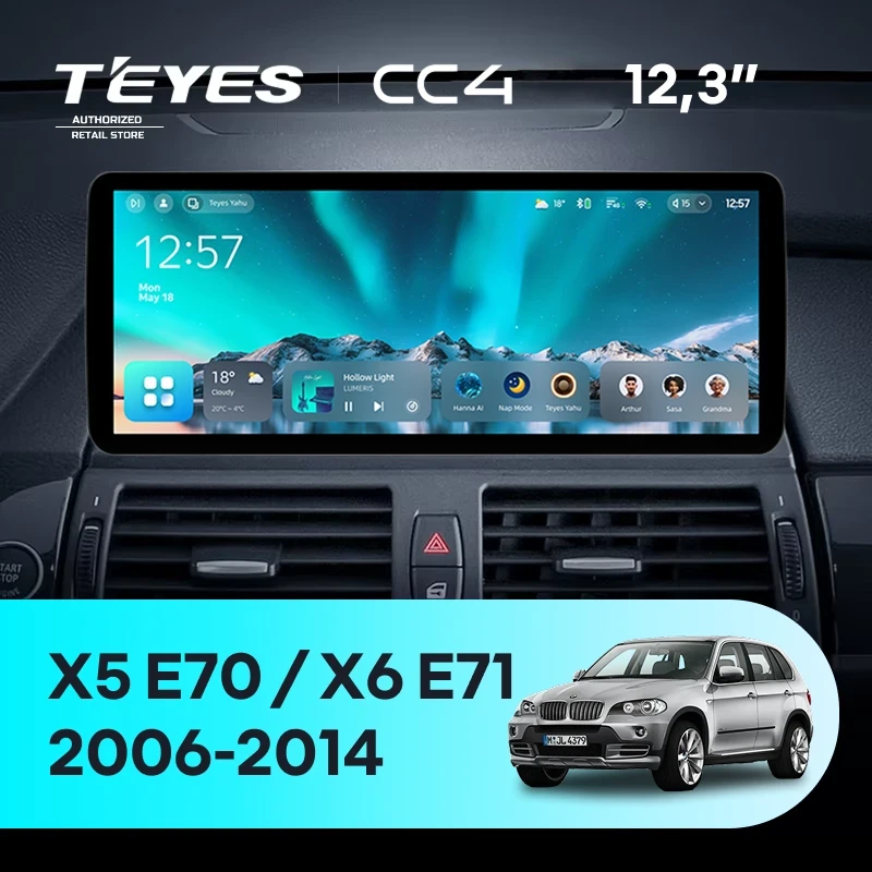 Штатная магнитола Teyes CC4 12.3" 6/64 BMW X5 E70 (CIC) (2006-2014) Universal