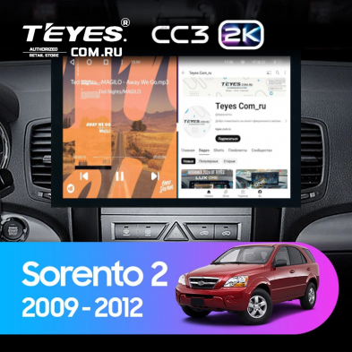 Штатная магнитола Teyes CC3 2K 4/32 Kia Sorento 2 XM (2009-2012) Тип-B (13&quot;)