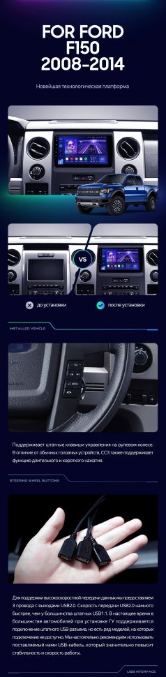 Штатная магнитола Teyes CC3 4/32 Ford F150 P415 Raptor (2008-2014) F2