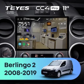 Штатная магнитола Teyes CC4 Pro 8/128 Citroen Berlingo 2 B9 (2008-2019) (11")