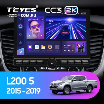 Штатная магнитола Teyes CC3 2K 6/128 Mitsubishi L200 5 (2015-2019) климат контроль F2 (13" с кнопками)