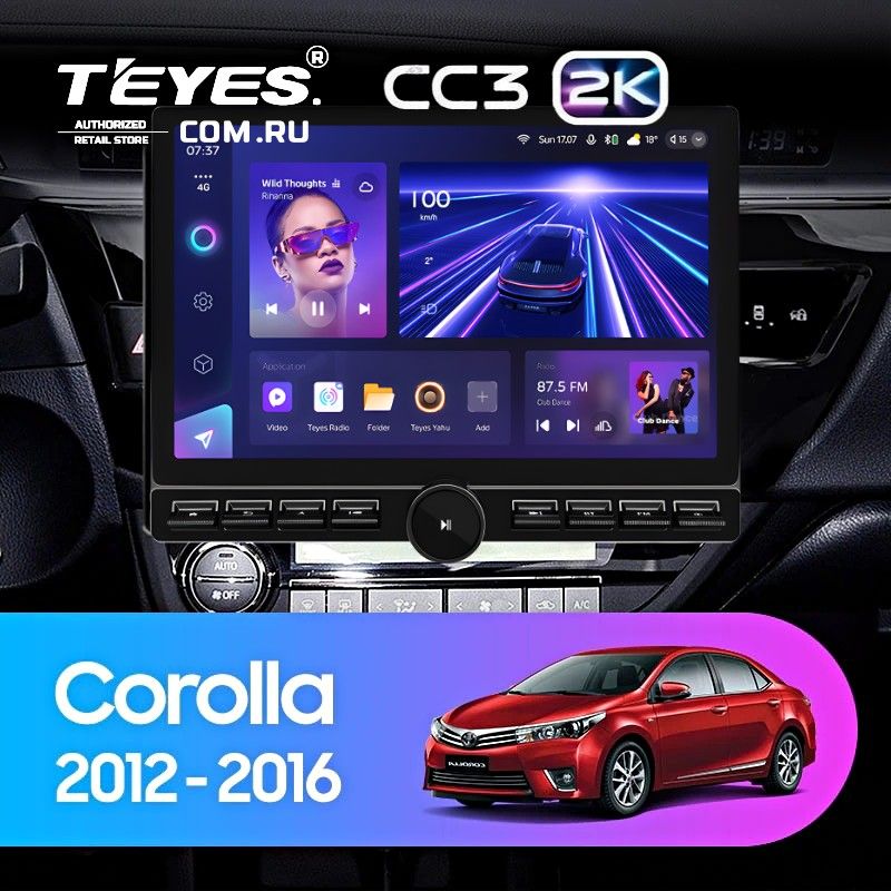 Штатная магнитола Teyes CC3 2K 6/128 Toyota Corolla (2012-2016) Тип-A (13&quot; с кнопками)