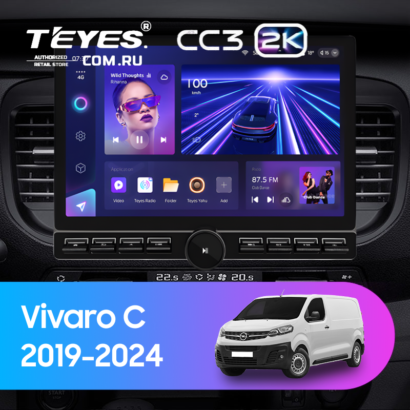 Штатная магнитола Teyes CC3 2K 6/128 Opel Vivaro C (2019-2024) (13&quot; с кнопками)