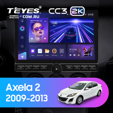 Штатная магнитола Teyes CC3 2K 6/128 Mazda Axela 2 (2009-2013) (13&quot; с кнопками)