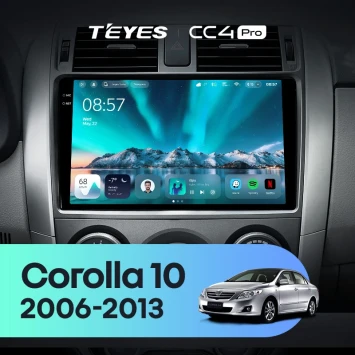 Штатная магнитола Teyes CC4 Pro 12/256 Toyota Corolla 10 E140 E150 (2006-2013) Тип-A