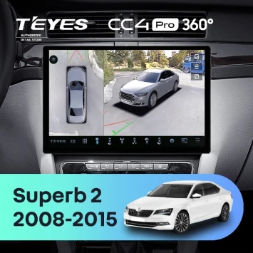 Штатная магнитола Teyes CC4 Pro 360 12/256 Skoda Superb 2 B6 (2008-2015) (13")