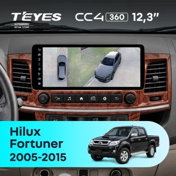 Штатная магнитола Teyes CC4 12.3" 360 6/64 Toyota Hilux (2008-2015) (с конд., без кнопок на руле)