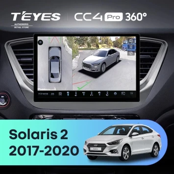 Штатная магнитола Teyes CC4 Pro 360 12/256 Hyundai Solaris 2 (2017-2020) F1 Тип-B (11")