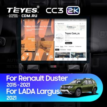 Штатная магнитола Teyes CC3 2K 4/32 Renault Duster (2015-2021) F1 (13")