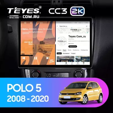 Штатная магнитола Teyes CC3 2K 4/32 Volkswagen Polo 5 (2008-2020) (13&quot;)