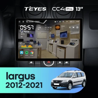 Штатная магнитола Teyes CC4 Pro 8/128 Lada Largus (2012-2021) (13")