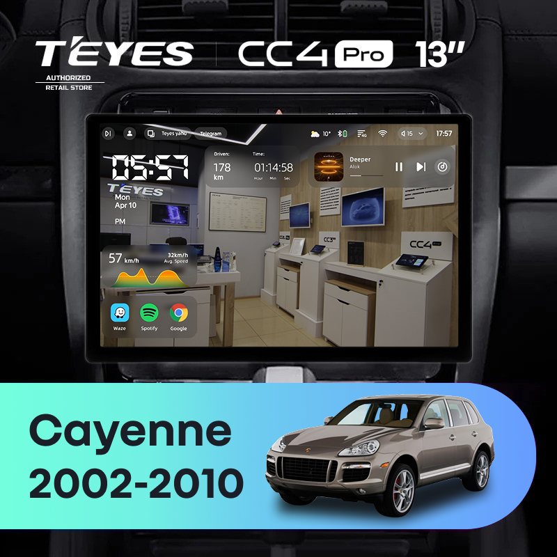Штатная магнитола Teyes CC4 Pro 8/128 Porsche Cayenne I 1 9PA (2002-2010) (13&quot;)