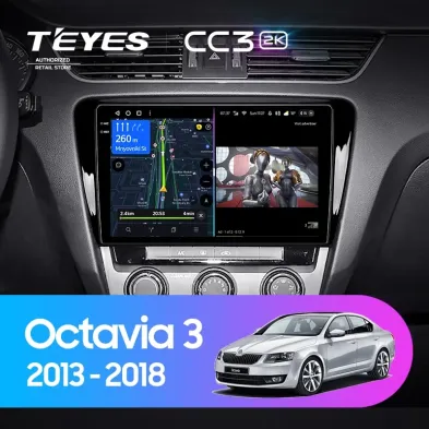 Штатная магнитола Teyes CC3 2K 4/64 Skoda Octavia 3 A7 (2013-2018) Тип-A