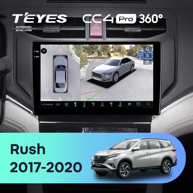 Штатная магнитола Teyes CC4 Pro 360 12/256 Toyota Rush (2017-2020)