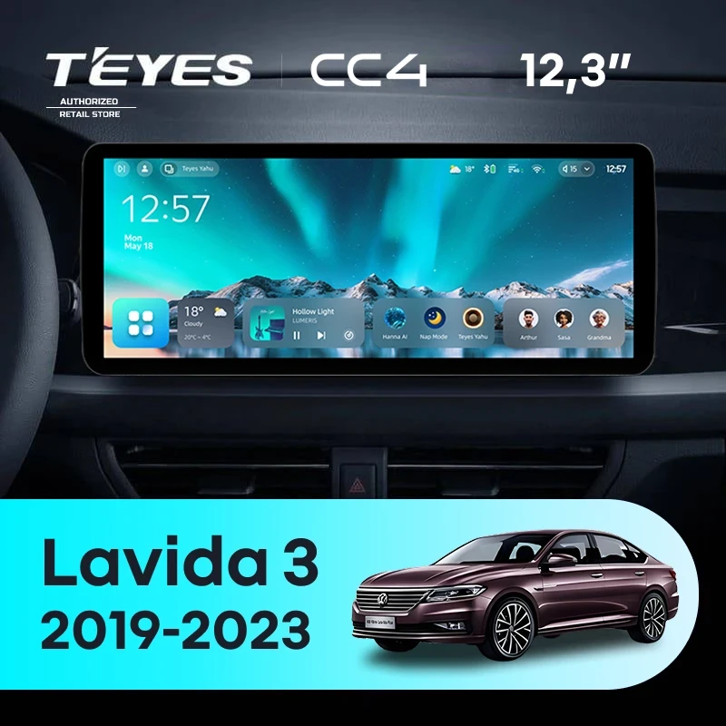 Штатная магнитола Teyes CC4 12.3" 8/128 Volkswagen Lavida 3 (2019-2023) F1