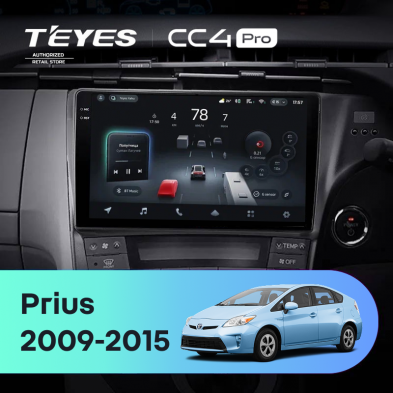 Штатная магнитола Teyes CC4 Pro 8/128 Toyota Prius 3 XW30 (2009-2015) F2 правый руль