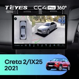 Штатная магнитола Teyes CC4 Pro 360 12/256 Hyundai Creta 2 (2021-2022) (глянец) F2 (13")