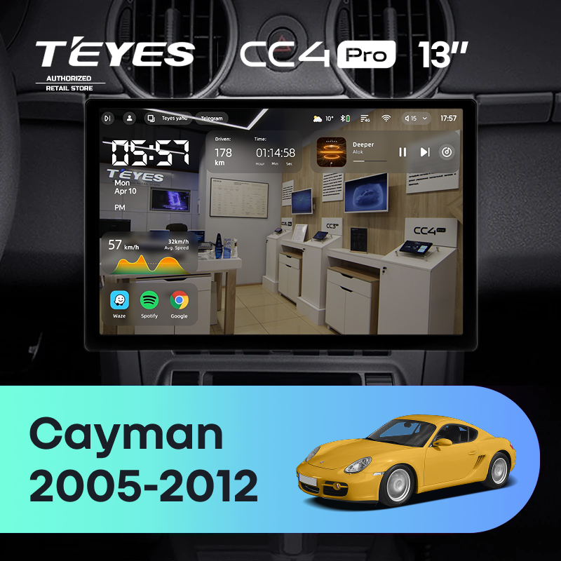Штатная магнитола Teyes CC4 Pro 8/128 Porsche Cayman 987 (2005-2012) (13&quot;)