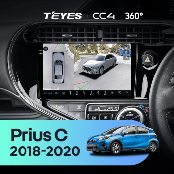 Штатная магнитола Teyes CC4 360 6/64 Toyota Prius C (2018-2020) Правый руль
