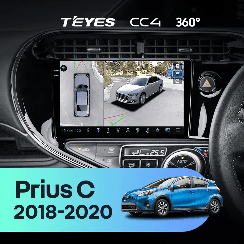 Штатная магнитола Teyes CC4 360 6/64 Toyota Prius C (2018-2020) Правый руль