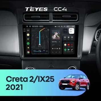 Штатная магнитола Teyes CC4 8/128 Hyundai Creta 2 (2021-2022) (матовая) F1