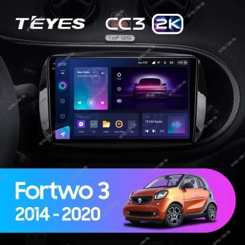 Штатная магнитола Teyes CC3 2K 6/128 Mercedes-Benz Smart Fortwo 3 C453 A453 W453 (2014-2020)
