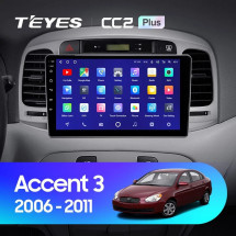 Штатная магнитола Teyes CC2 Plus 6/128 Hyundai Accent 3 (2006-2011)