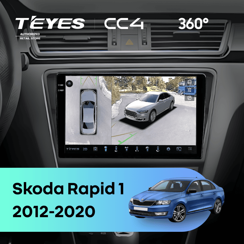 Штатная магнитола Teyes CC4 360 8/128 Skoda Rapid 1 (2012-2020) F2