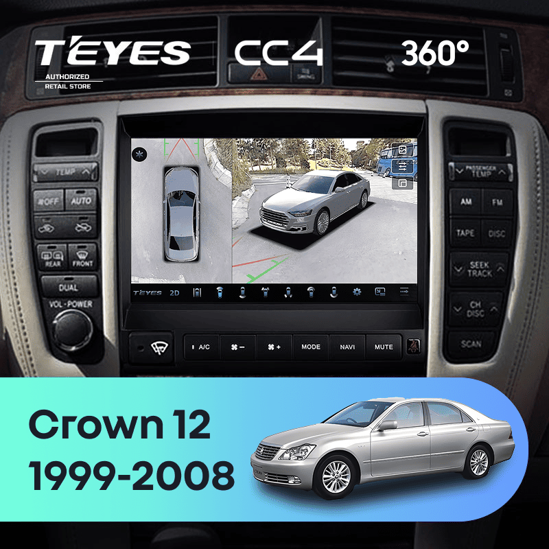 Штатная магнитола Teyes CC4 360 8/128 Toyota Crown 12 S180 (1999-2008)