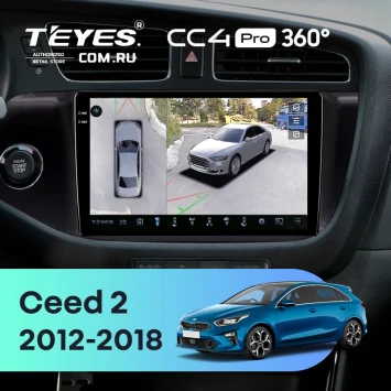 Штатная магнитола Teyes CC4 Pro 360 12/256 Kia Ceed 2 JD (2012-2018) (матовая)