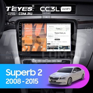Штатная магнитола Teyes CC3L WiFi 2/32 Skoda Superb 2 B6 (2008-2015) (10 inch Universal)