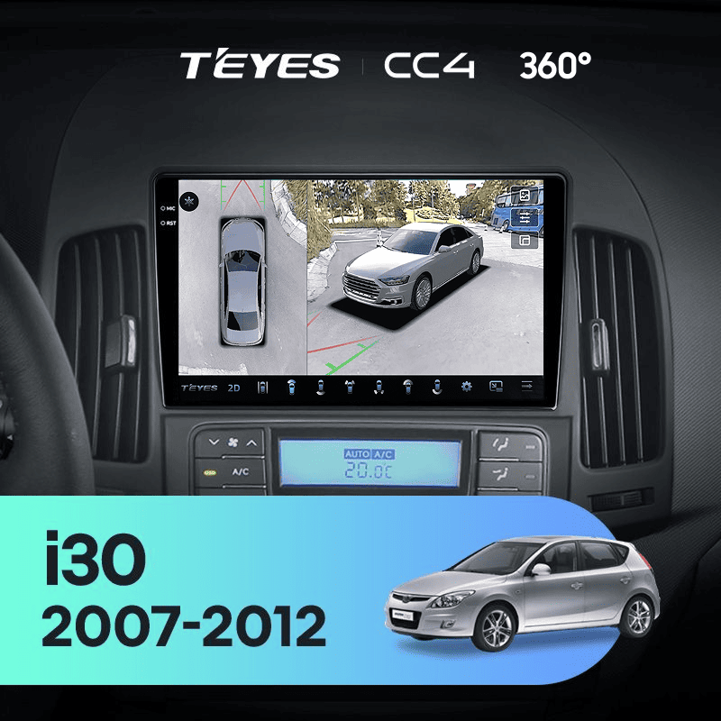 Штатная магнитола Teyes CC4 360 8/128 Hyundai i30 1 FD (2007-2012) F2