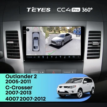 Штатная магнитола Teyes CC4 Pro 360 12/256 Peugeot 4007 (2007-2012) F1 Тип-B