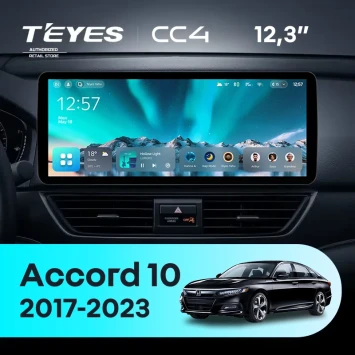 Штатная магнитола Teyes CC4 12.3" 8/128 Honda Accord 10 CV (2017-2023) Тип-A