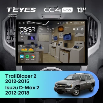 Штатная магнитола Teyes CC4 Pro 12/256 Isuzu D-Max 2 (2012-2018) (13")