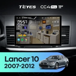 Штатная магнитола Teyes CC4 Pro 12/256 Mitsubishi Lancer 10 CY (2007-2012) Тип-A (11")