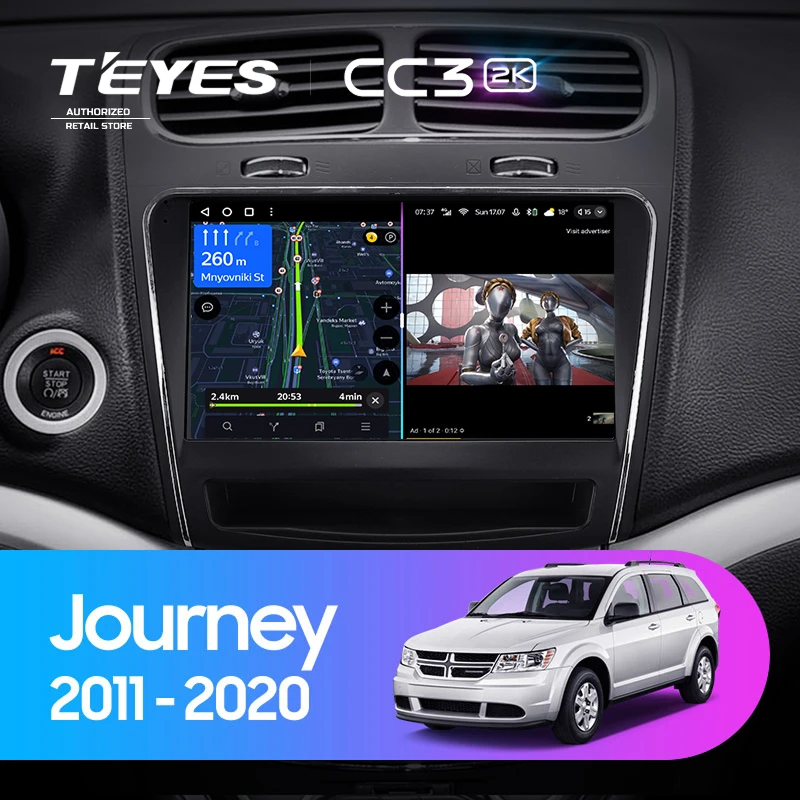 Штатная магнитола Teyes CC3 2K 4/64 Dodge Journey JC (2011-2020)