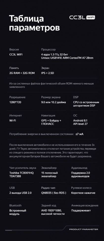 Штатная магнитола Teyes CC3L WiFi 2/32 Volkswagen Passat 7 B7 (2015-2018) F1