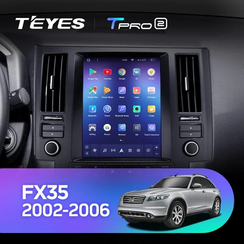 Штатная магнитола Tesla style Teyes TPRO 2 3/32 Infiniti FX35 1 (2002-2006)