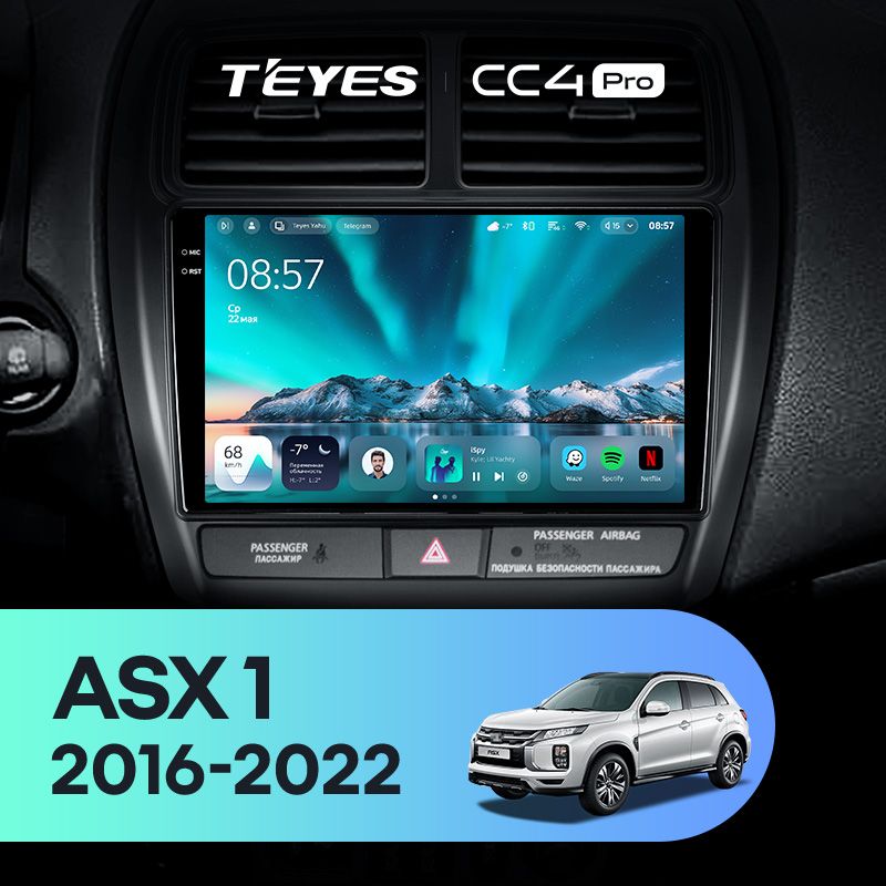 Штатная магнитола Teyes CC4 Pro 8/128 Mitsubishi ASX (2016-2022) Тип-B