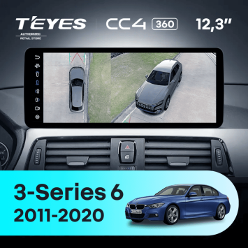 Штатная магнитола Teyes CC4 12.3" 360 8/128 BMW 3-Series 6 F30 F31 (NBT) (2011-2020) Universal