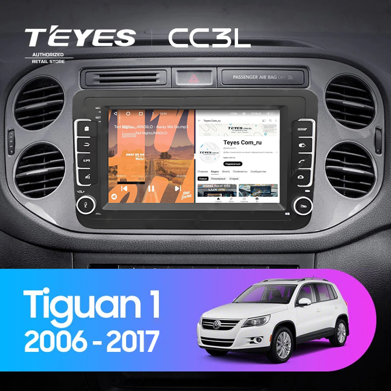 Штатная магнитола Teyes CC3L 4/32 Volkswagen Tiguan 1 (2006-2017) (с кнопками) 7&quot;