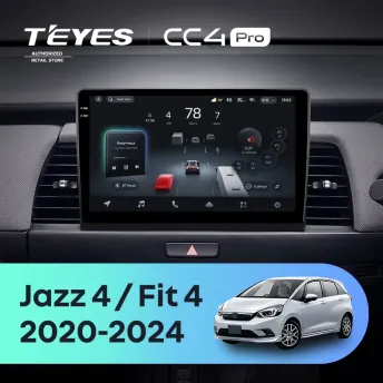 Штатная магнитола Teyes CC4 Pro 8/128 Honda Jazz 4 (2020-2024) Тип-A Правый руль