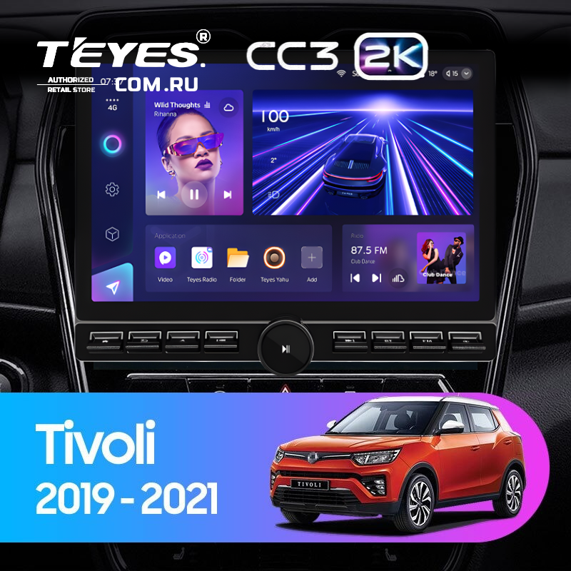 Штатная магнитола Teyes CC3 2K 6/128 SsangYong Tivoli (2019-2023) (13&quot; с кнопками)