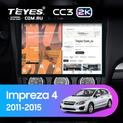 Штатная магнитола Teyes CC3 2K 4/64 Subaru Impreza 4 (2011-2015) Тип-B (13&quot;)
