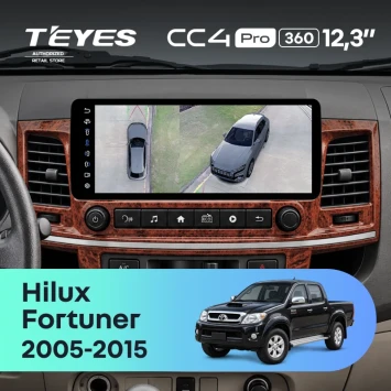 Штатная магнитола Teyes CC4 Pro 12.3" 360 8/128 Toyota Fortuner (2008-2015) (с конд., без кнопок на руле)